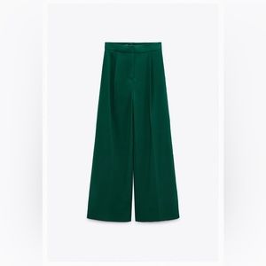 ZARA Masculine wide leg Trousers green pants